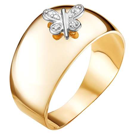 Кольцо, золото, фианит, К132-4058